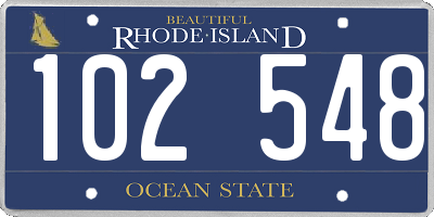RI license plate 102548