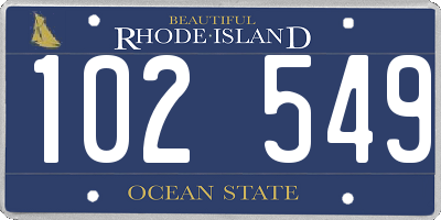RI license plate 102549