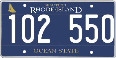 RI license plate 102550