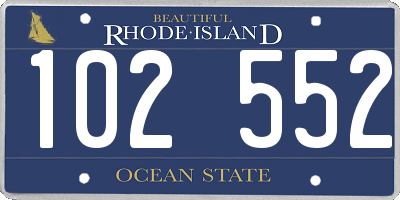 RI license plate 102552