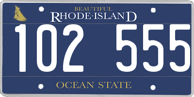 RI license plate 102555