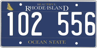 RI license plate 102556