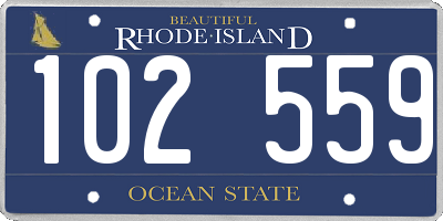 RI license plate 102559