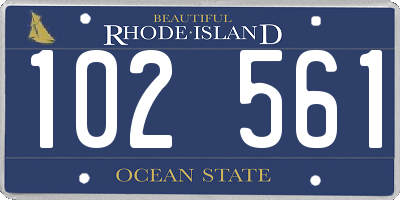 RI license plate 102561