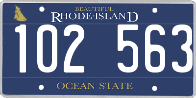 RI license plate 102563
