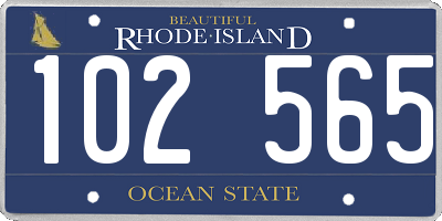 RI license plate 102565
