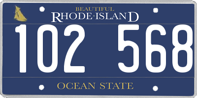 RI license plate 102568