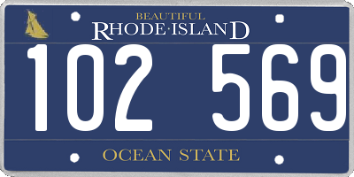 RI license plate 102569