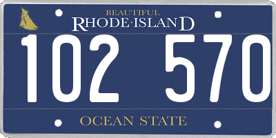 RI license plate 102570