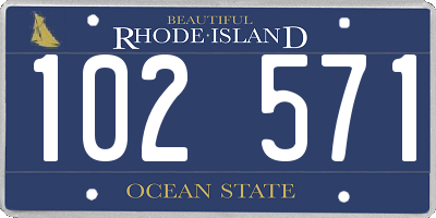RI license plate 102571