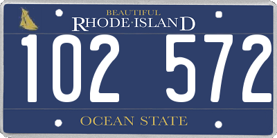 RI license plate 102572