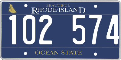 RI license plate 102574