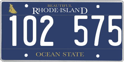 RI license plate 102575