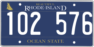 RI license plate 102576