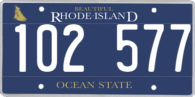 RI license plate 102577