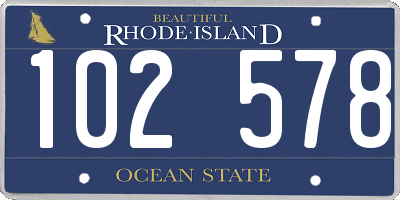 RI license plate 102578