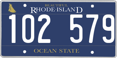 RI license plate 102579