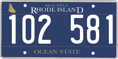 RI license plate 102581