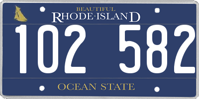 RI license plate 102582