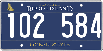 RI license plate 102584