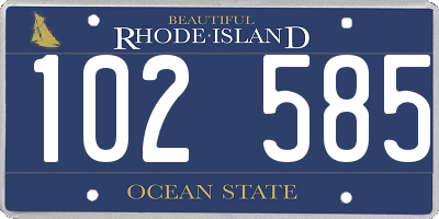RI license plate 102585