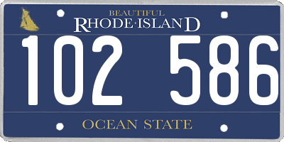 RI license plate 102586