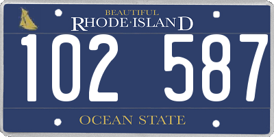 RI license plate 102587