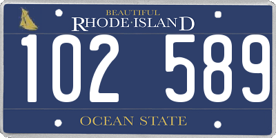 RI license plate 102589
