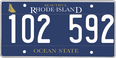 RI license plate 102592