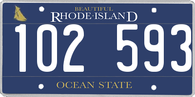 RI license plate 102593