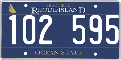 RI license plate 102595