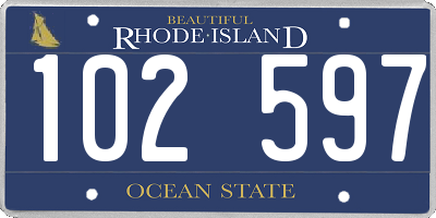 RI license plate 102597
