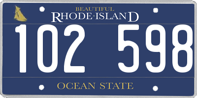 RI license plate 102598