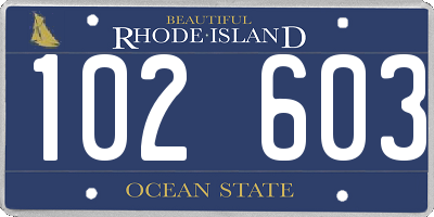 RI license plate 102603