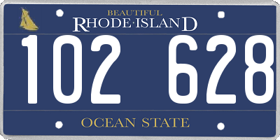 RI license plate 102628