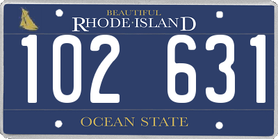 RI license plate 102631