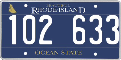 RI license plate 102633