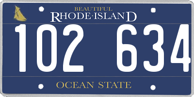RI license plate 102634