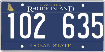 RI license plate 102635