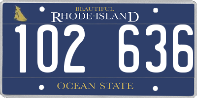 RI license plate 102636