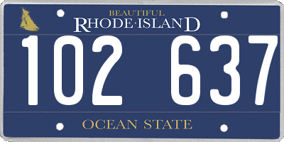 RI license plate 102637