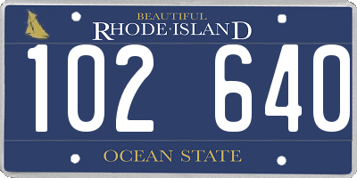 RI license plate 102640