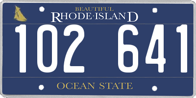 RI license plate 102641