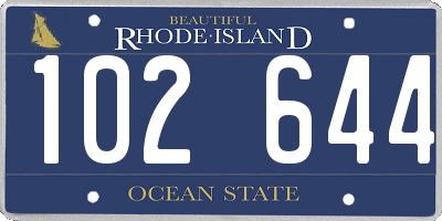RI license plate 102644