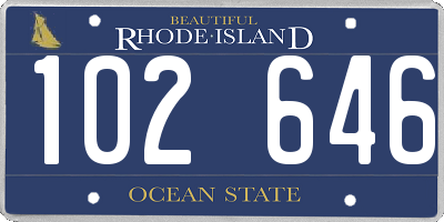 RI license plate 102646