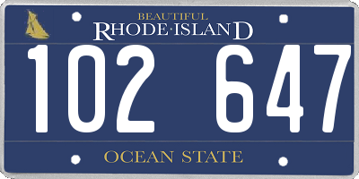 RI license plate 102647