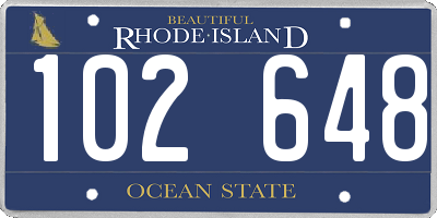 RI license plate 102648