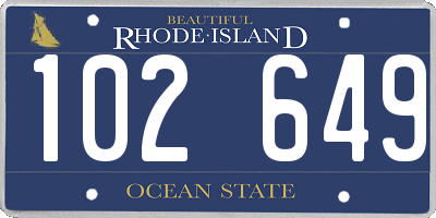 RI license plate 102649