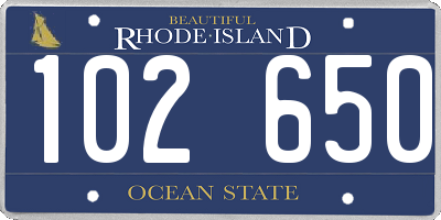 RI license plate 102650