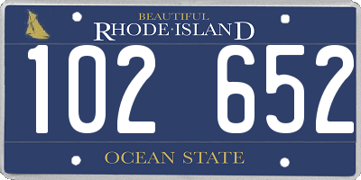 RI license plate 102652